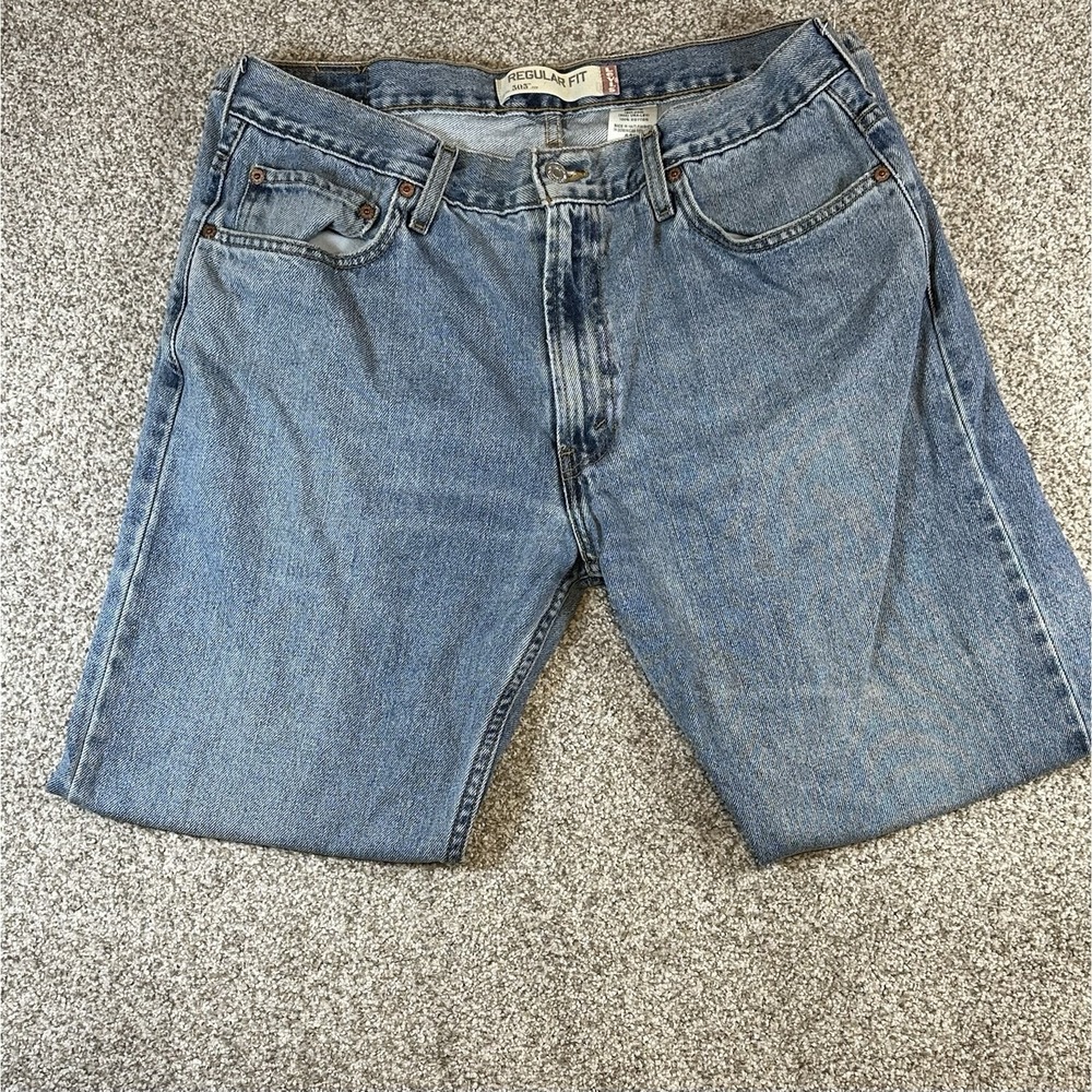Levis 550 Jeans Mens 36 x 32‎ Denim Relaxed Fit Straight Leg Medium Wash